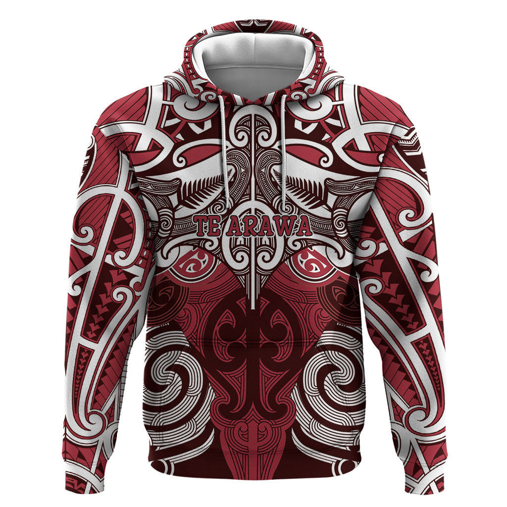Personalised Maori Te Arawa Hoodie Silver Fern Kowhaiwhai Art