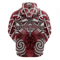 Personalised Maori Te Arawa Hoodie Silver Fern Kowhaiwhai Art
