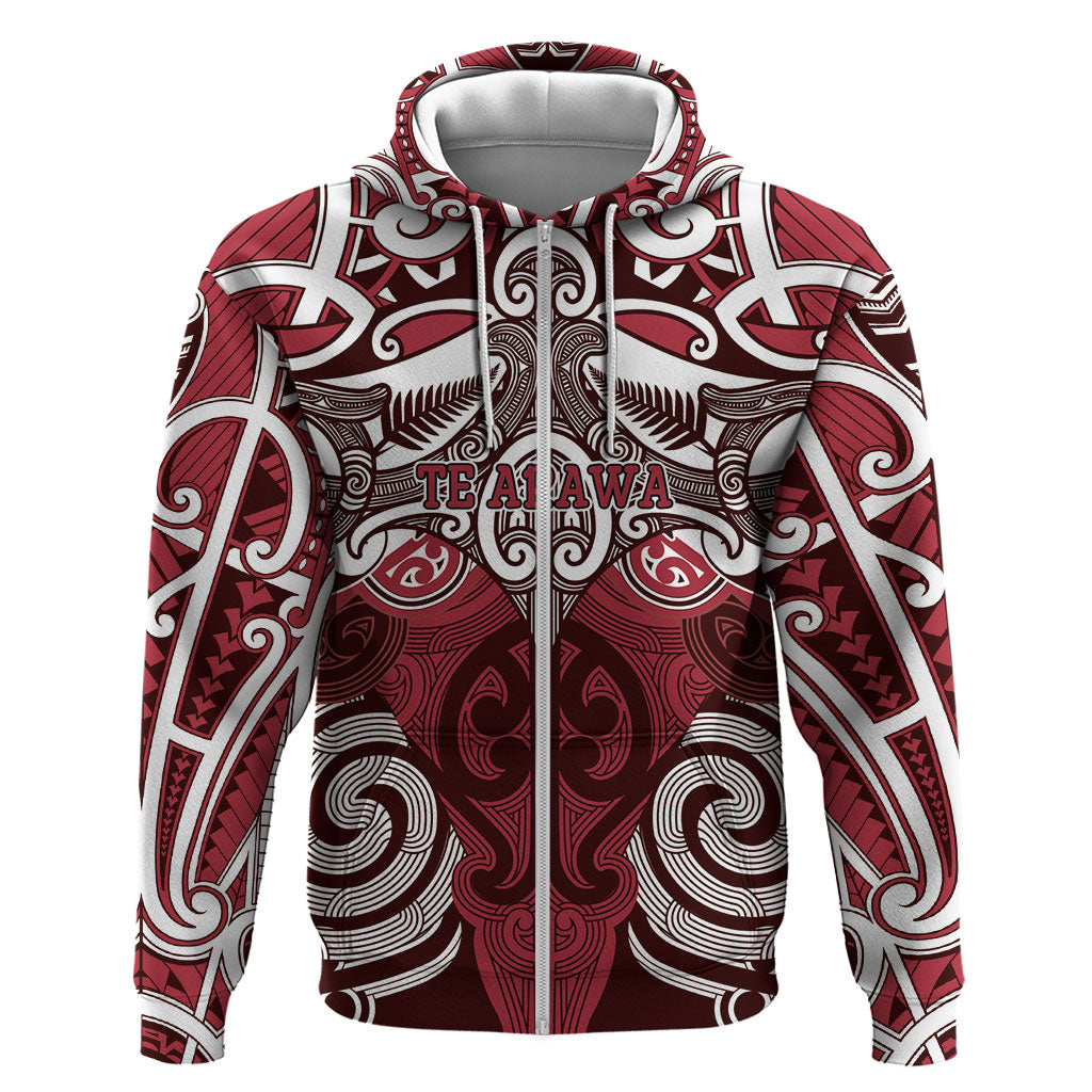 Personalised Maori Te Arawa Hoodie Silver Fern Kowhaiwhai Art