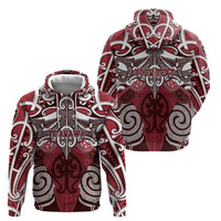 Personalised Maori Te Arawa Hoodie Silver Fern Kowhaiwhai Art