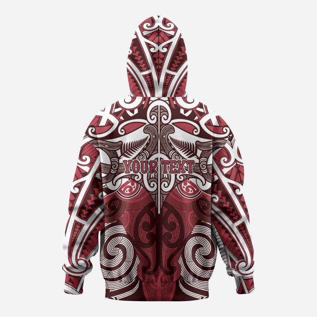 Personalised Maori Te Arawa Hoodie Silver Fern Kowhaiwhai Art