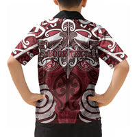 Personalised Maori Te Arawa Kid Hawaiian Shirt Silver Fern Kowhaiwhai Art