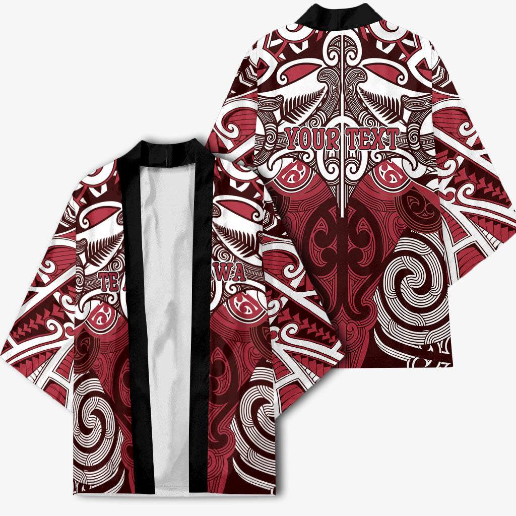 Personalised Maori Te Arawa Kimono Silver Fern Kowhaiwhai Art