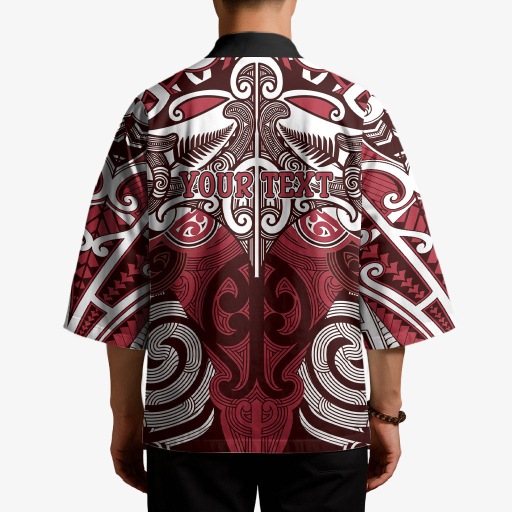 Personalised Maori Te Arawa Kimono Silver Fern Kowhaiwhai Art