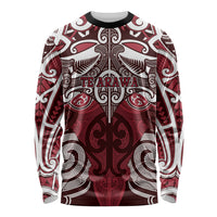 Personalised Maori Te Arawa Long Sleeve Shirt Silver Fern Kowhaiwhai Art