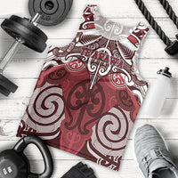 Personalised Maori Te Arawa Men Tank Top Silver Fern Kowhaiwhai Art