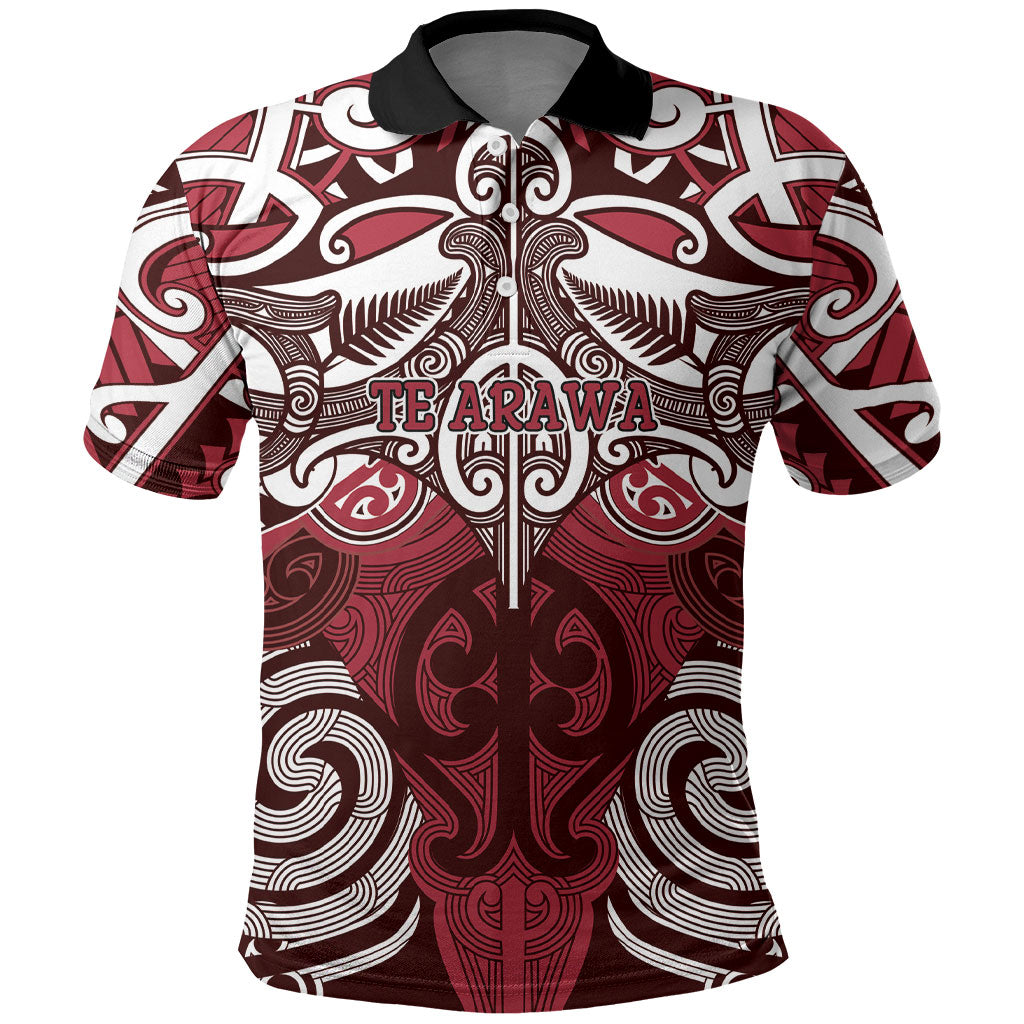 Personalised Maori Te Arawa Polo Shirt Silver Fern Kowhaiwhai Art