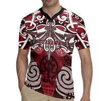 Personalised Maori Te Arawa Rugby Jersey Silver Fern Kowhaiwhai Art
