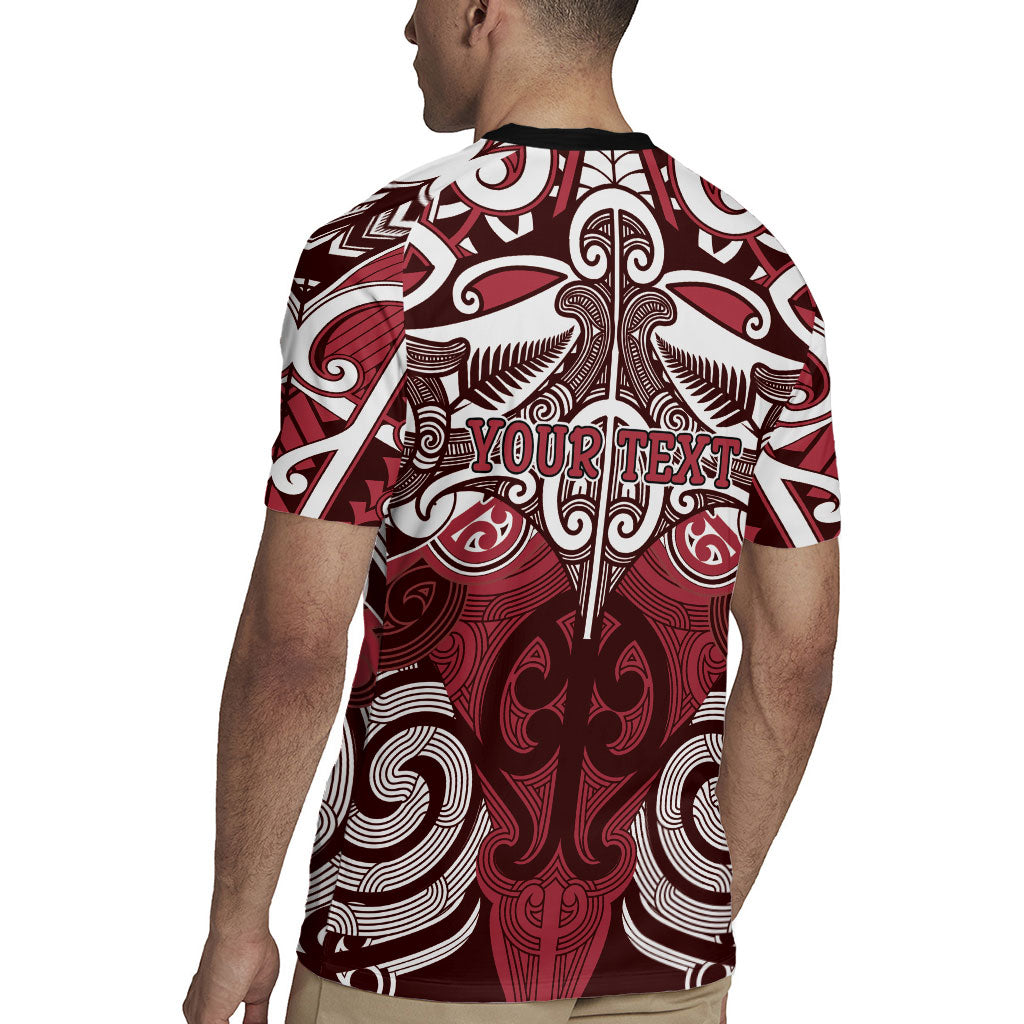 Personalised Maori Te Arawa Rugby Jersey Silver Fern Kowhaiwhai Art