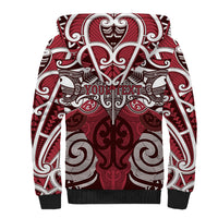 Personalised Maori Te Arawa Sherpa Hoodie Silver Fern Kowhaiwhai Art