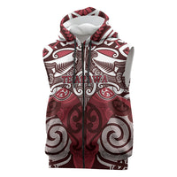 Personalised Maori Te Arawa Sleeveless Zip Hoodie Silver Fern Kowhaiwhai Art