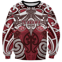 Personalised Maori Te Arawa Sweatshirt Silver Fern Kowhaiwhai Art