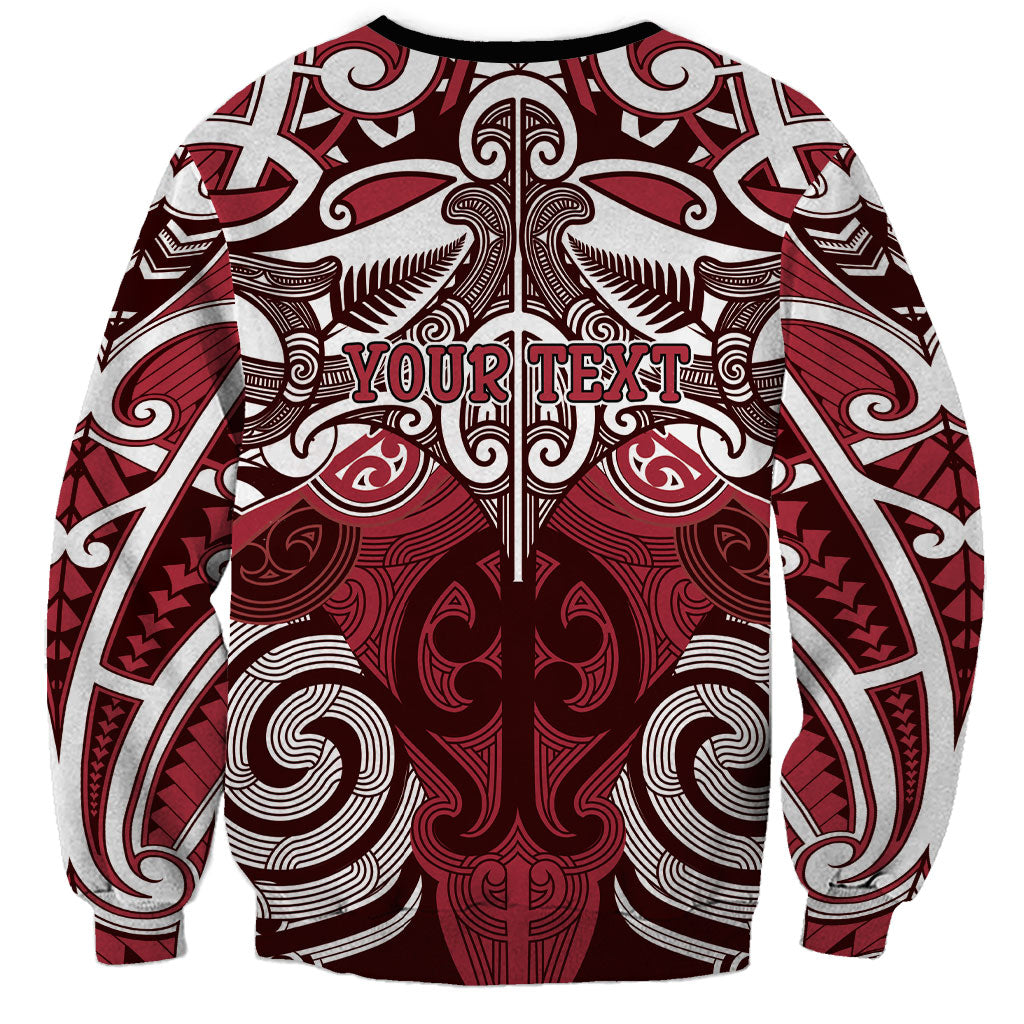 Personalised Maori Te Arawa Sweatshirt Silver Fern Kowhaiwhai Art