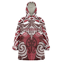 Personalised Maori Te Arawa Wearable Blanket Hoodie Silver Fern Kowhaiwhai Art