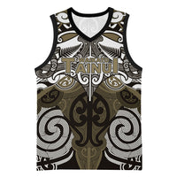 Personalised Maori Waikato Tainui Basketball Jersey Silver Fern Kowhaiwhai Art