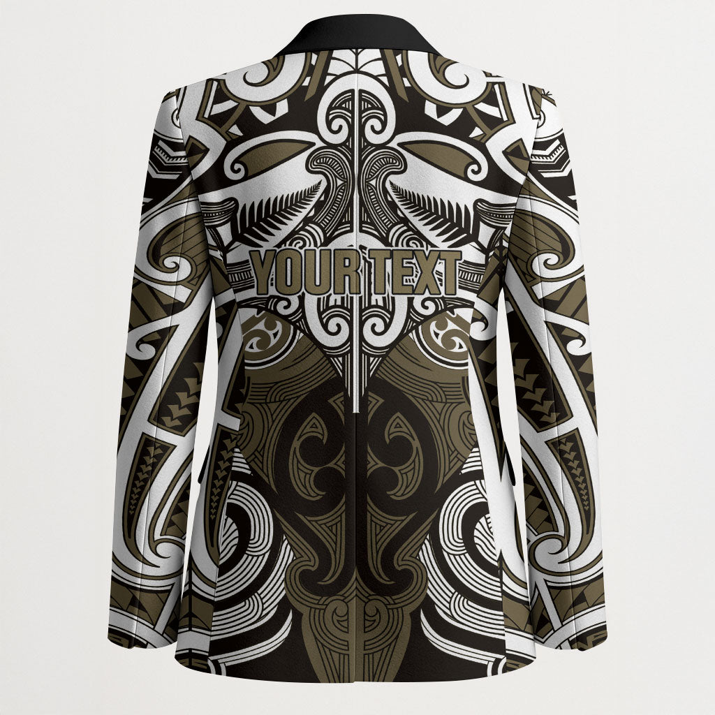 Personalised Maori Waikato Tainui Blazer Silver Fern Kowhaiwhai Art