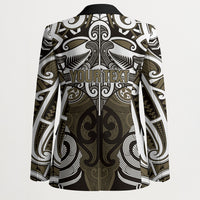 Personalised Maori Waikato Tainui Blazer Silver Fern Kowhaiwhai Art