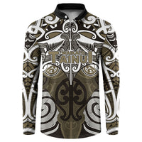 Personalised Maori Waikato Tainui Button Sweatshirt Silver Fern Kowhaiwhai Art