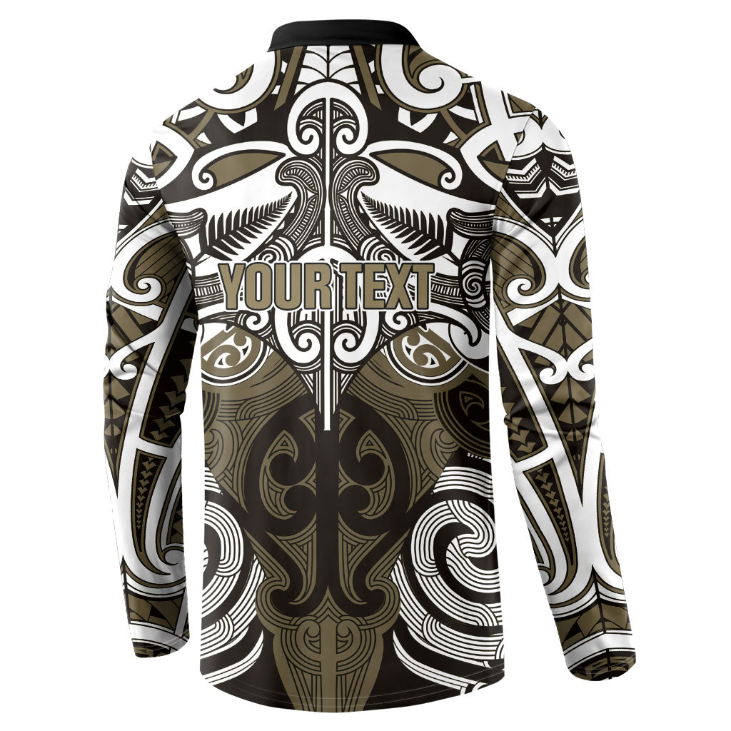 Personalised Maori Waikato Tainui Button Sweatshirt Silver Fern Kowhaiwhai Art