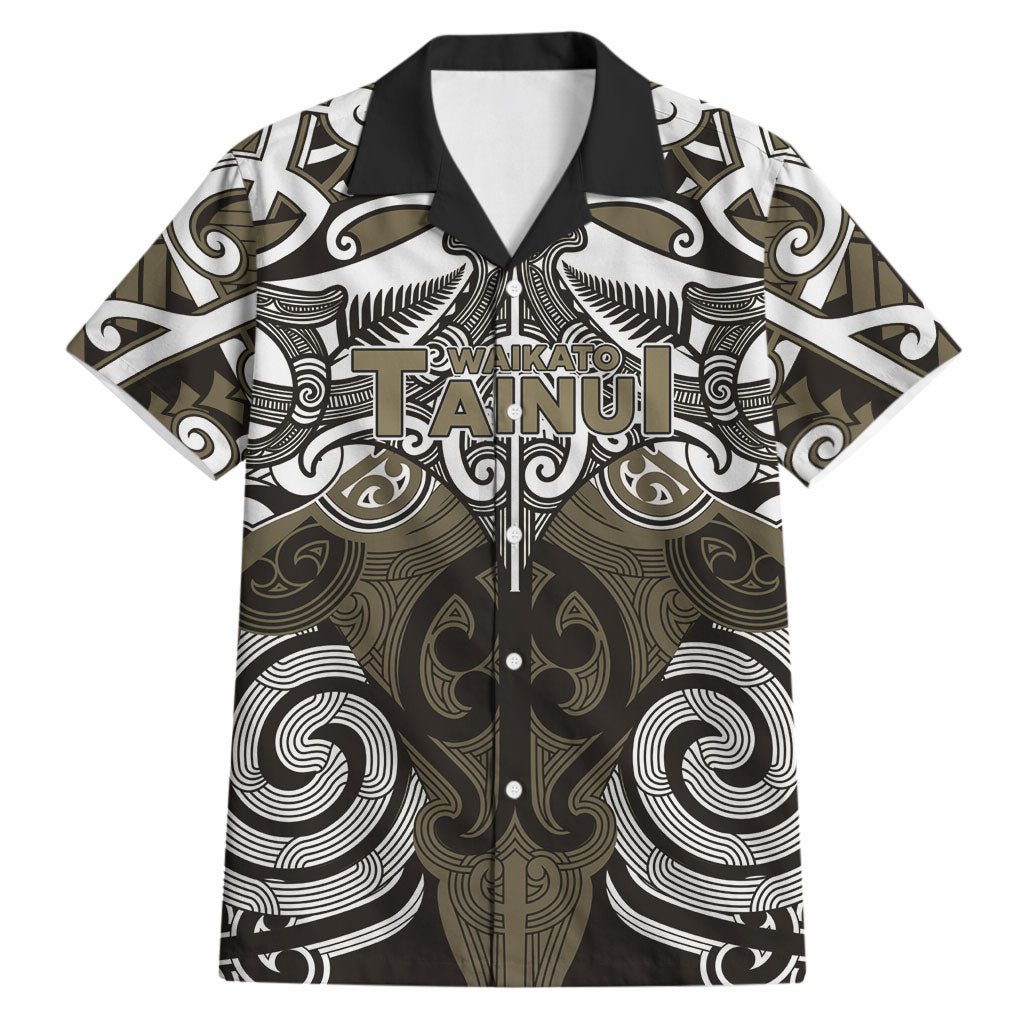 Personalised Maori Waikato Tainui Hawaiian Shirt Silver Fern Kowhaiwhai Art