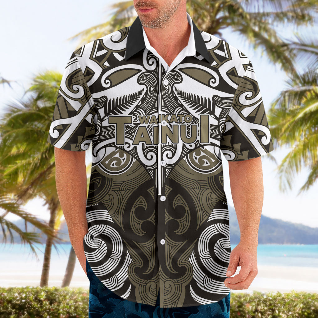 Personalised Maori Waikato Tainui Hawaiian Shirt Silver Fern Kowhaiwhai Art