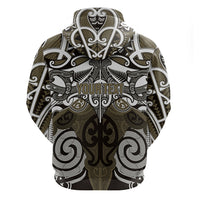 Personalised Maori Waikato Tainui Hoodie Silver Fern Kowhaiwhai Art