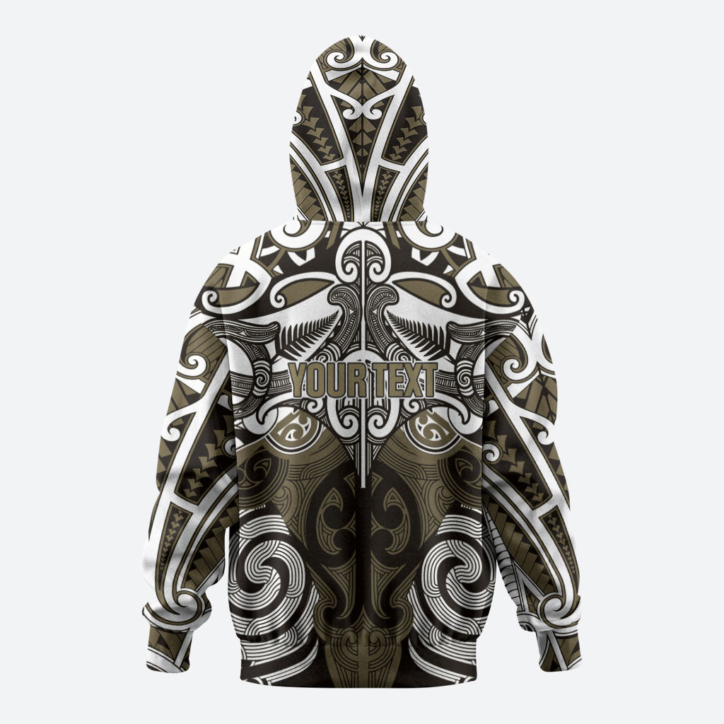 Personalised Maori Waikato Tainui Hoodie Silver Fern Kowhaiwhai Art