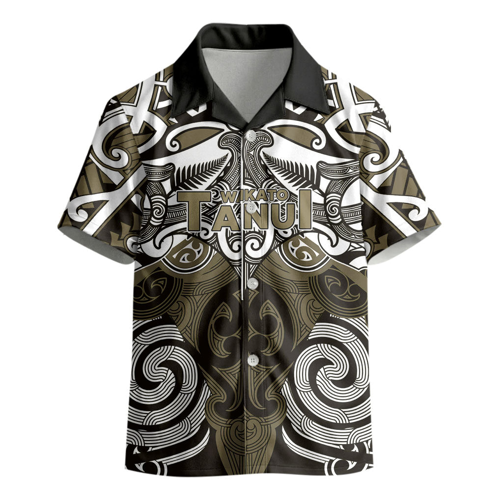 Personalised Maori Waikato Tainui Kid Hawaiian Shirt Silver Fern Kowhaiwhai Art