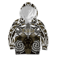 Personalised Maori Waikato Tainui Kid Hoodie Silver Fern Kowhaiwhai Art