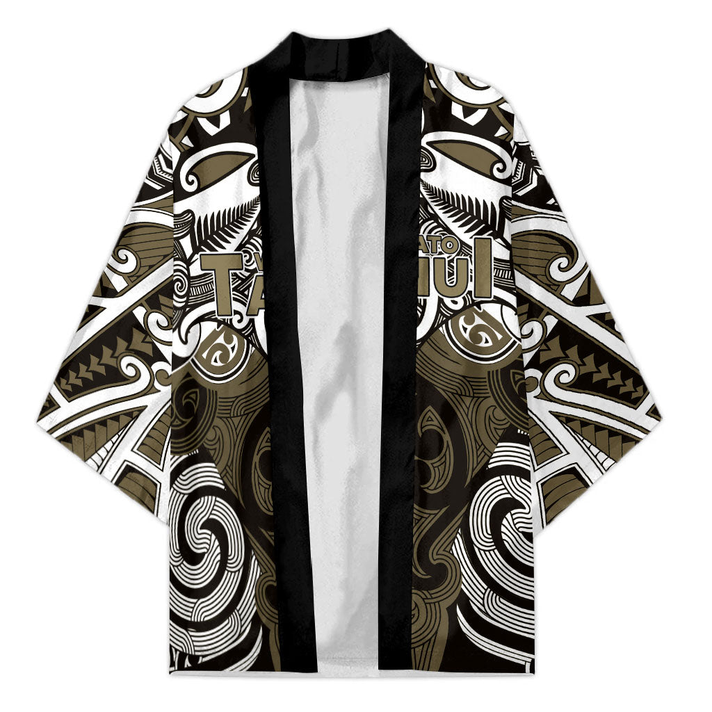 Personalised Maori Waikato Tainui Kimono Silver Fern Kowhaiwhai Art