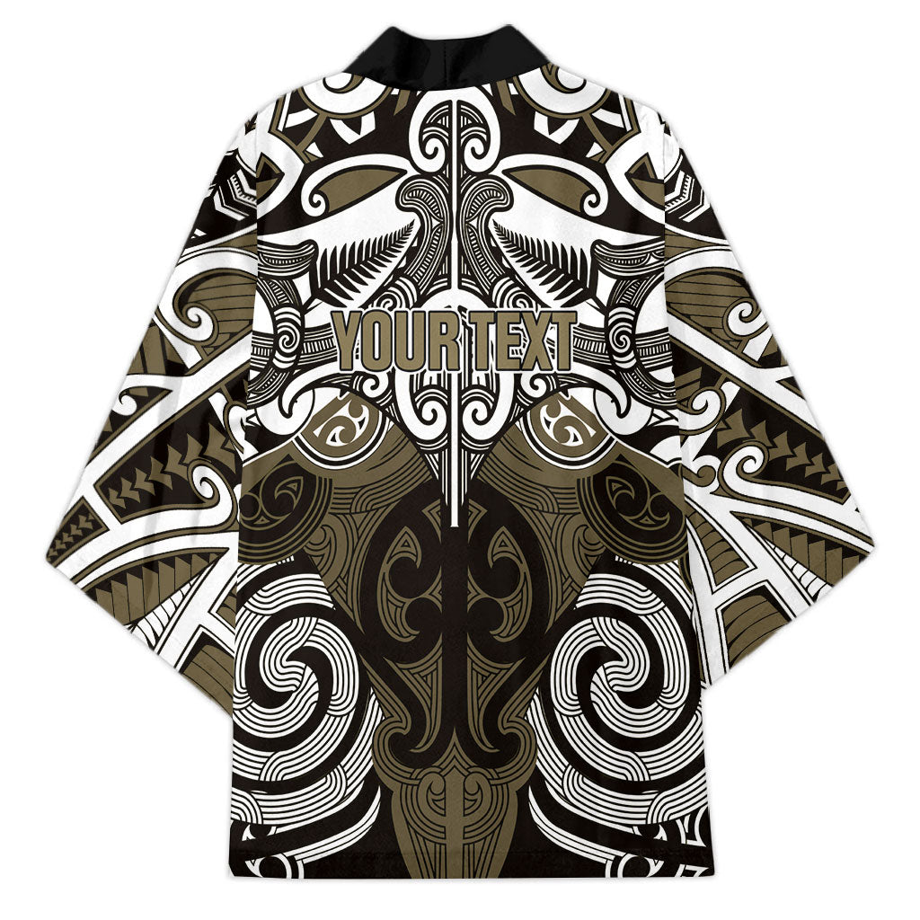 Personalised Maori Waikato Tainui Kimono Silver Fern Kowhaiwhai Art