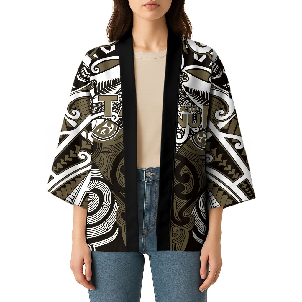 Personalised Maori Waikato Tainui Kimono Silver Fern Kowhaiwhai Art