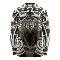 Personalised Maori Waikato Tainui Long Sleeve Shirt Silver Fern Kowhaiwhai Art