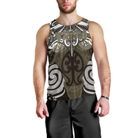 Personalised Maori Waikato Tainui Men Tank Top Silver Fern Kowhaiwhai Art