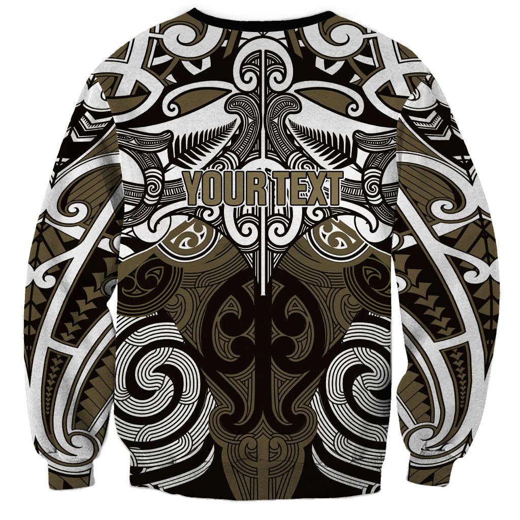 Personalised Maori Waikato Tainui Sweatshirt Silver Fern Kowhaiwhai Art