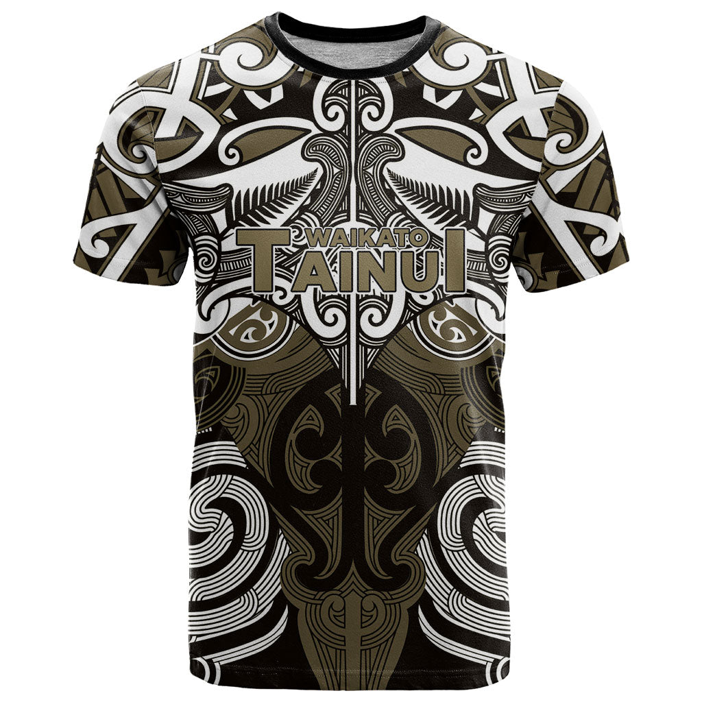 Personalised Maori Waikato Tainui T Shirt Silver Fern Kowhaiwhai Art