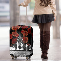 New Zealand ANZAC Day Luggage Cover Poppy With Polynesian Pattern LT01 - Polynesian Pride