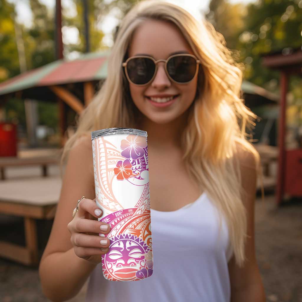 Kia Ora Maori New Zealand Pastel Skinny Tumbler Sun Ta Moko Sunset Version