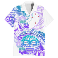Kia Ora Maori New Zealand Pastel Family Matching Puletasi Dress and Hawaiian Shirt Sun Ta Moko Violet Version LT01 Dad's Shirt - Short Sleeve Purple - Polynesian Pride