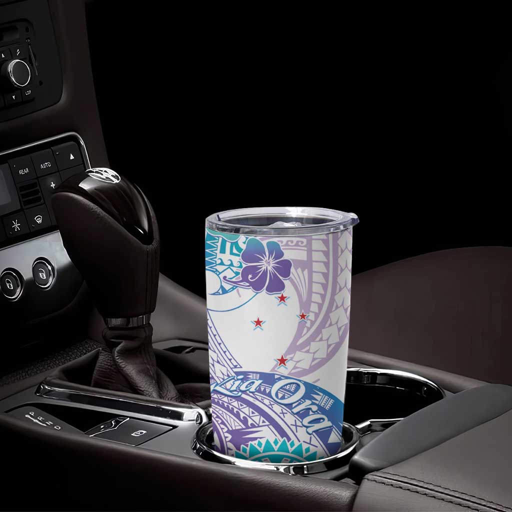 Kia Ora Maori New Zealand Pastel Tumbler Cup Sun Ta Moko Violet Version