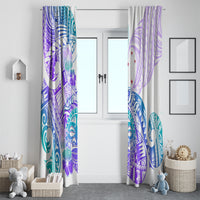 Kia Ora Maori New Zealand Pastel Window Curtain Sun Ta Moko Violet Version LT01 - Polynesian Pride