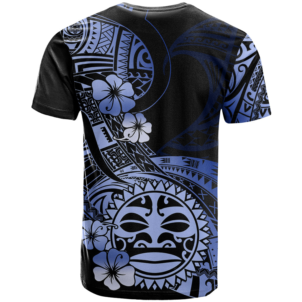 Aotearoa Kia Ora New Zealand Ta Moko Blue Version T Shirt LT01 - Polynesian Pride
