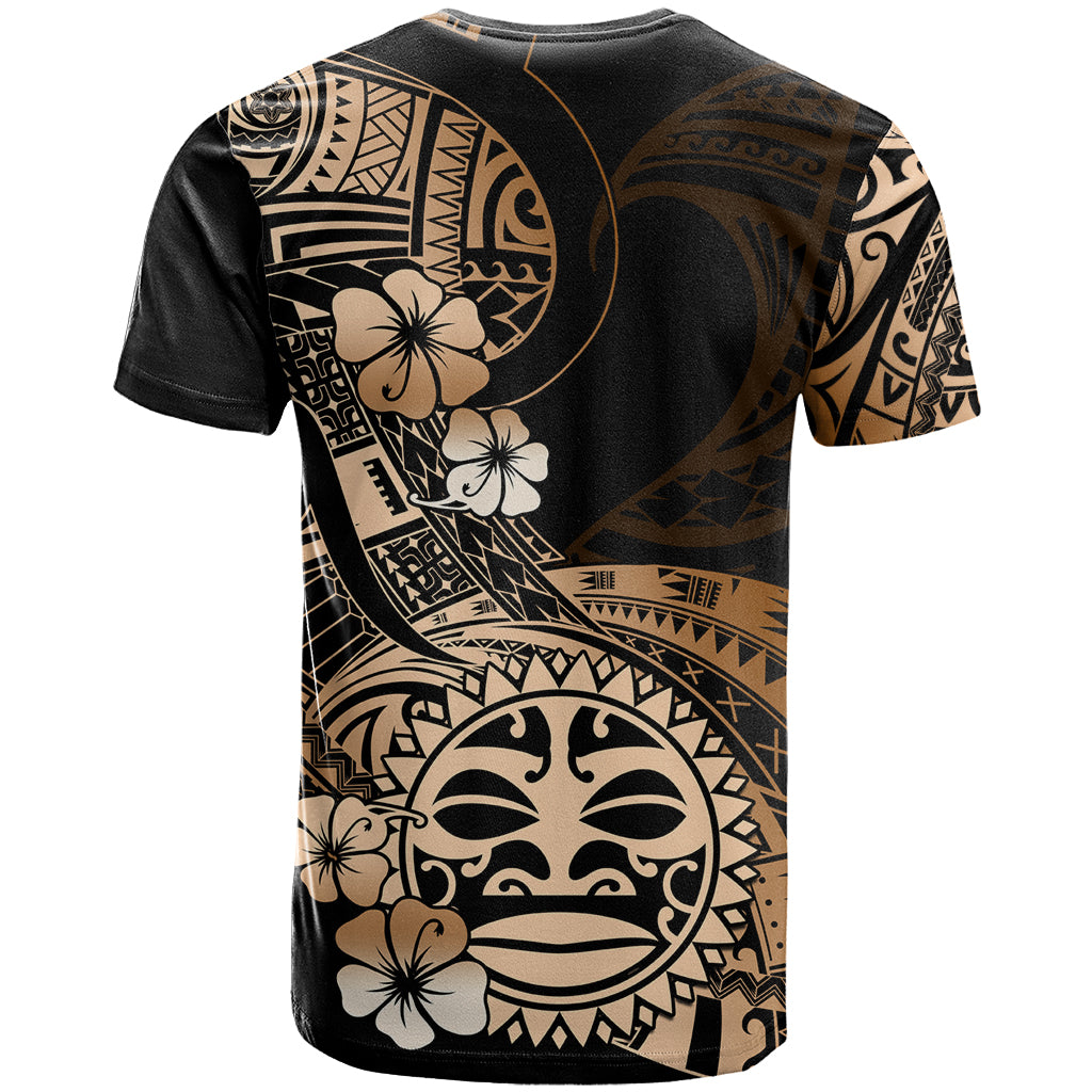 Aotearoa Kia Ora New Zealand Ta Moko Gold Version T Shirt LT01 - Polynesian Pride