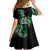 Aotearoa Kia Ora New Zealand Ta Moko Green Version Family Matching Off Shoulder Short Dress and Hawaiian Shirt LT01 - Polynesian Pride