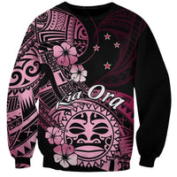Aotearoa Kia Ora New Zealand Ta Moko Pink Version Sweatshirt LT01 Unisex Pink - Polynesian Pride