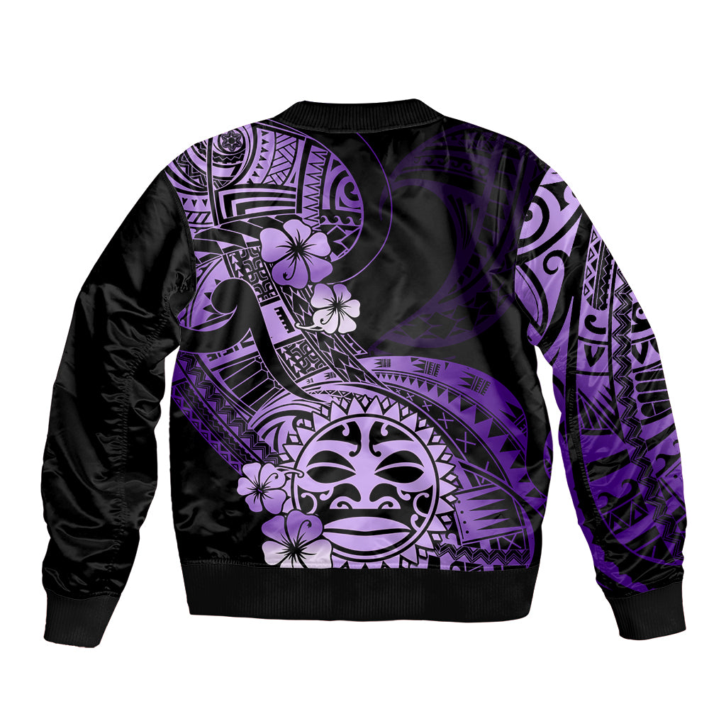 Aotearoa Kia Ora New Zealand Ta Moko Purple Version Bomber Jacket LT01 - Polynesian Pride