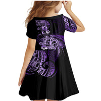 Aotearoa Kia Ora New Zealand Ta Moko Purple Version Family Matching Mermaid Dress and Hawaiian Shirt LT01 - Polynesian Pride