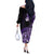 Aotearoa Kia Ora New Zealand Ta Moko Purple Version Off The Shoulder Long Sleeve Dress LT01 - Polynesian Pride