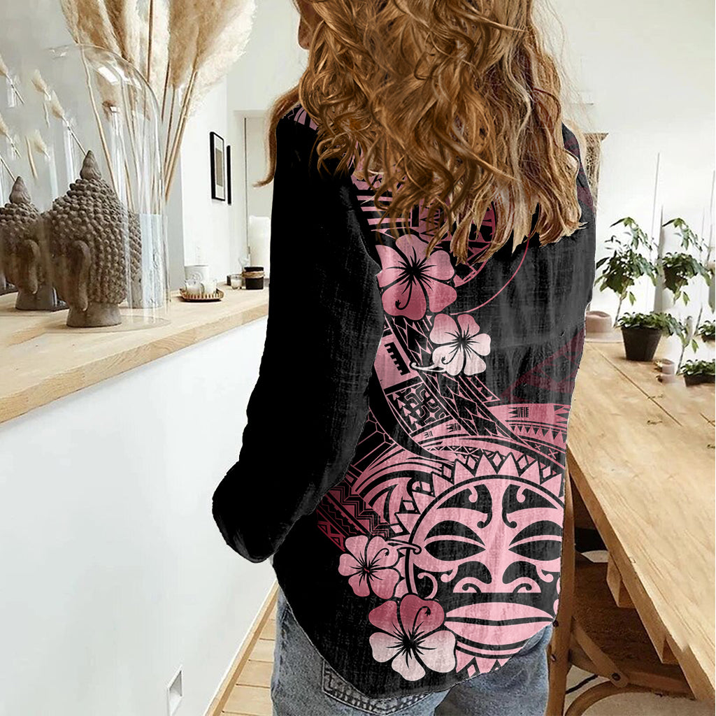 Aotearoa Kia Ora New Zealand Ta Moko Red Version Women Casual Shirt LT01 - Polynesian Pride