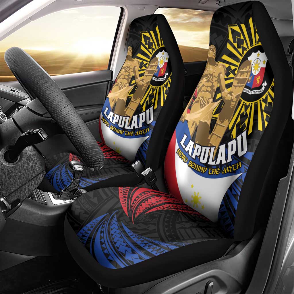 Lapulapu The First Filipino Hero Car Seat Cover Polynesian Pattern